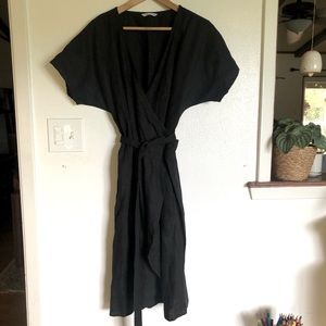 Linen Fox wrap dress